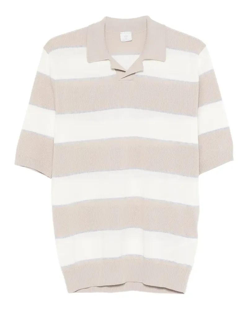 Eleventy Gestreiftes Poloshirt - Nude Nude