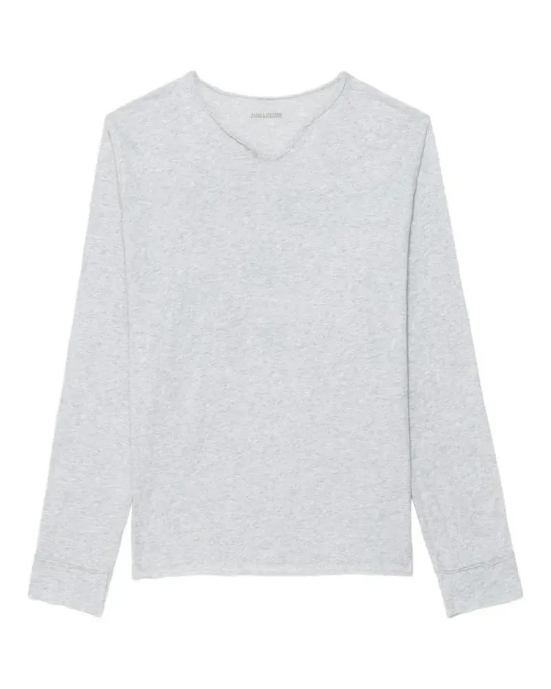 Zadig & Voltaire Monsatir Henley T-Shirt mit Knopfdetail - Grau Grau