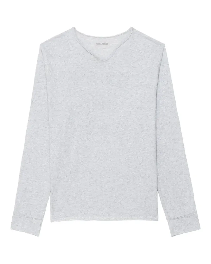 Zadig & Voltaire Monsatir Henley T-Shirt mit Knopfdetail - Grau Grau