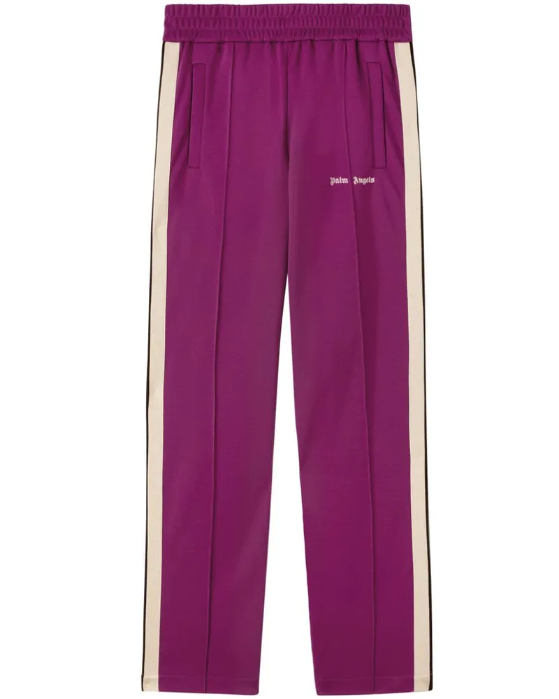 Palm Angels Gerade Jogginghose mit Logo-Stickerei - Violett Violett