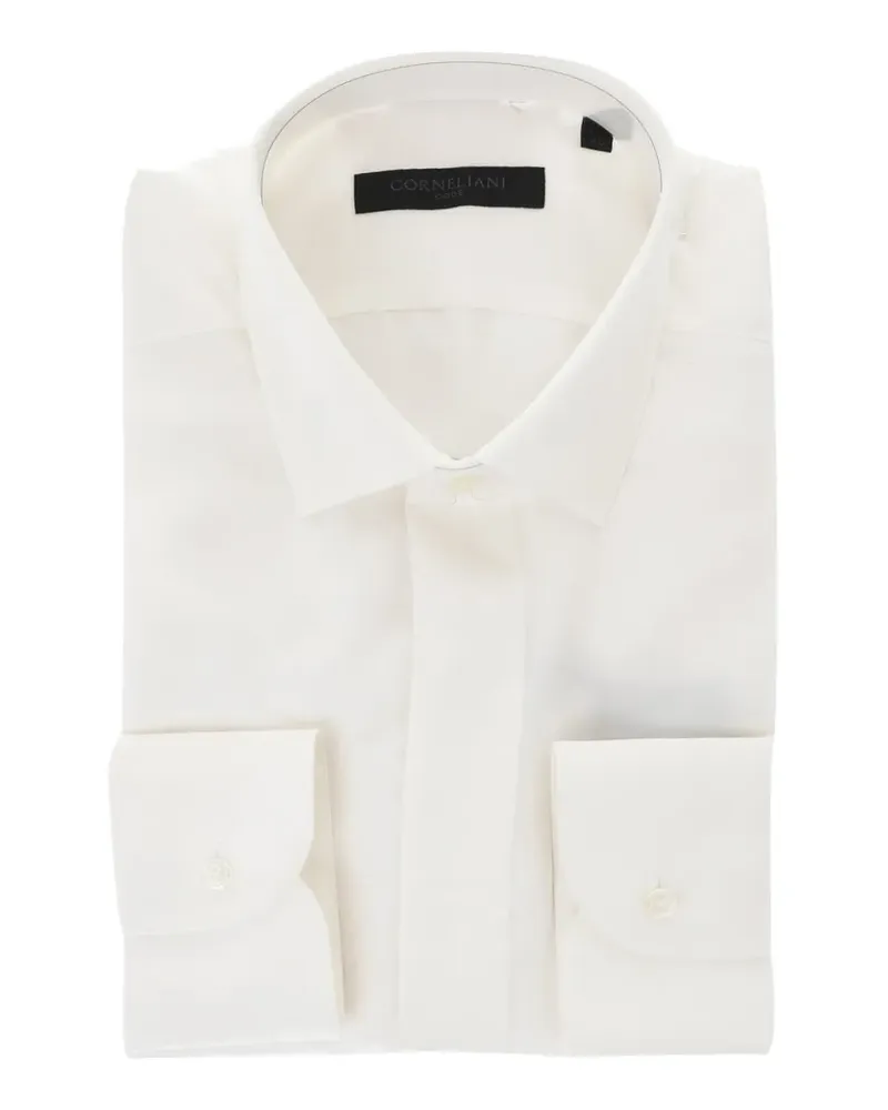 Corneliani Code Hemd mit italienischem Kragen - Weiß Weiß