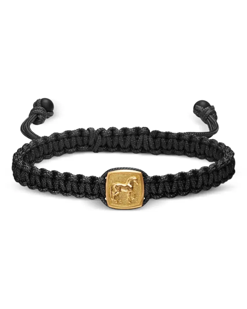 David Yurman 18kt Petrvs Gelbgoldarmband mit Pferde-Amulett und Onyx - Schwarz Schwarz