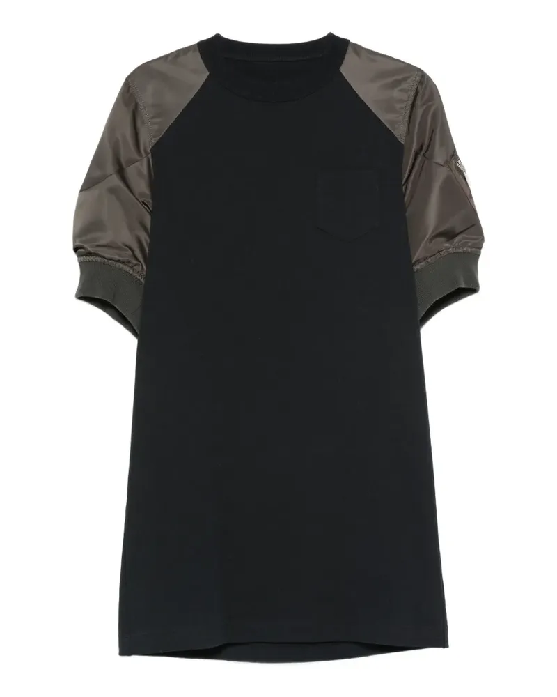 Sacai Mini-T-Shirtkleid mit Puffärmeln - Schwarz Schwarz