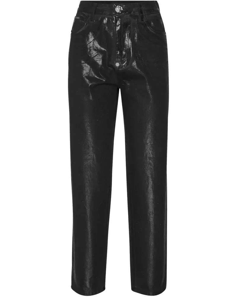 Philipp Plein Beschichtete Hose - Schwarz Schwarz