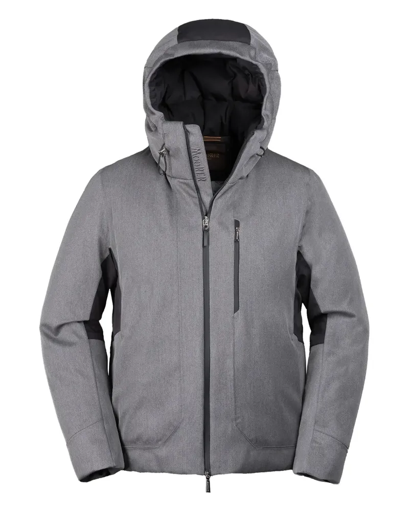 MOORER hooded panelled jacket - Grau Grau