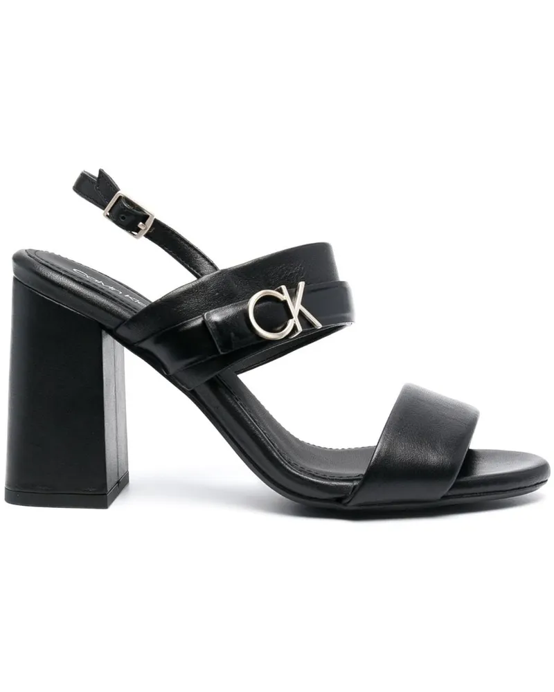 Calvin Klein Mules mit Logo-Schild 100mm - Schwarz Schwarz