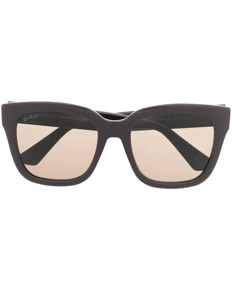 Gucci Sonnenbrille mit eckigem Gestell - Braun Braun