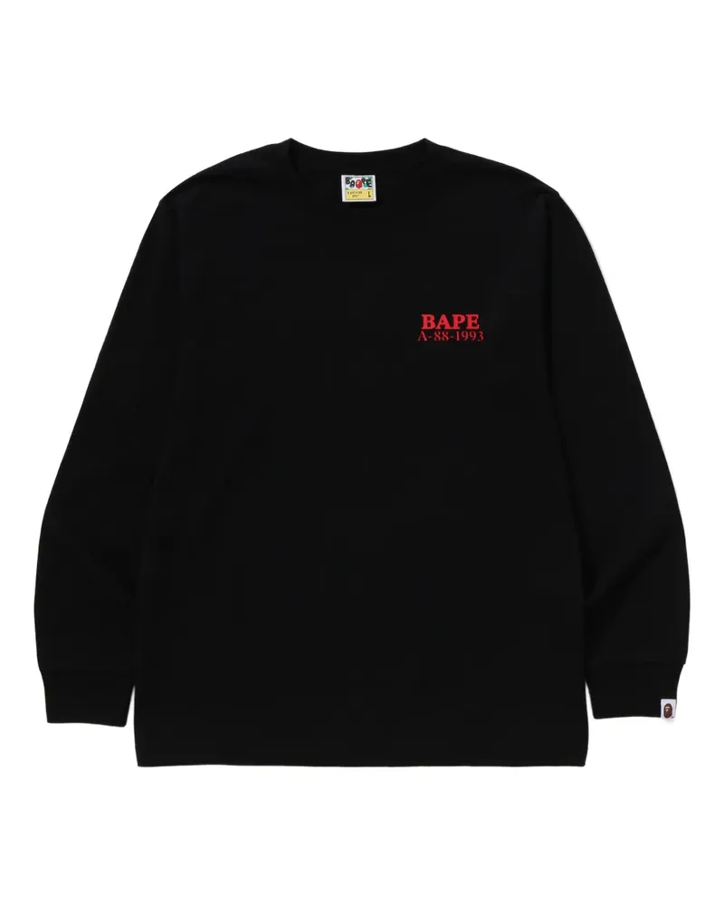 BAPE Langarmshirt mit grafischem Print - Schwarz Schwarz