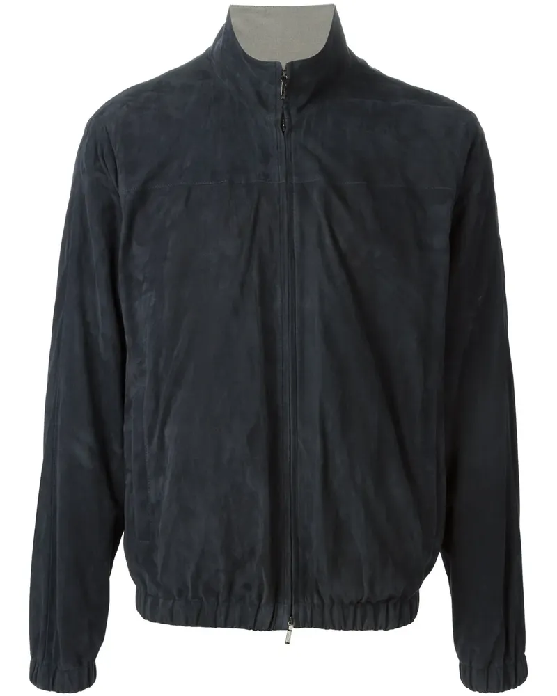 Loro Piana Bomberjacke aus Wildleder - Blau Blau