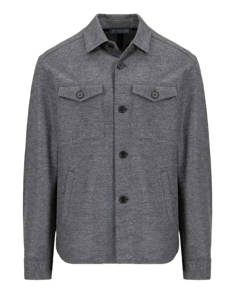 Harris Wharf London Hemdjacke mit Knopfleiste - Grau Grau