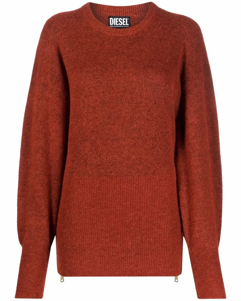 Diesel Pullover mit Reißverschlussdetail - Orange Orange