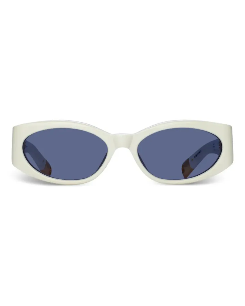 Jacquemus Ovalo Sonnenbrille mit ovalem Gestell - Weiß Weiß