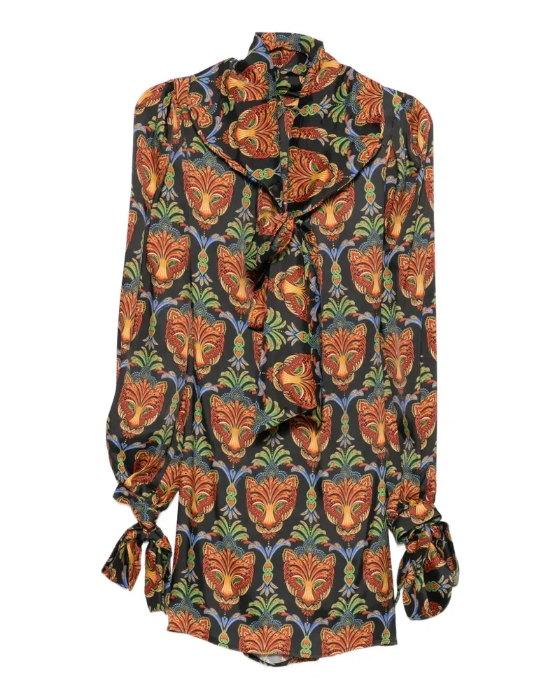 FARM Rio Boho animal-pattern mini dress - Schwarz Schwarz