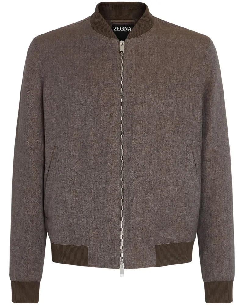 Ermenegildo Zegna Oasi Lino Bomberjacke - Braun Braun