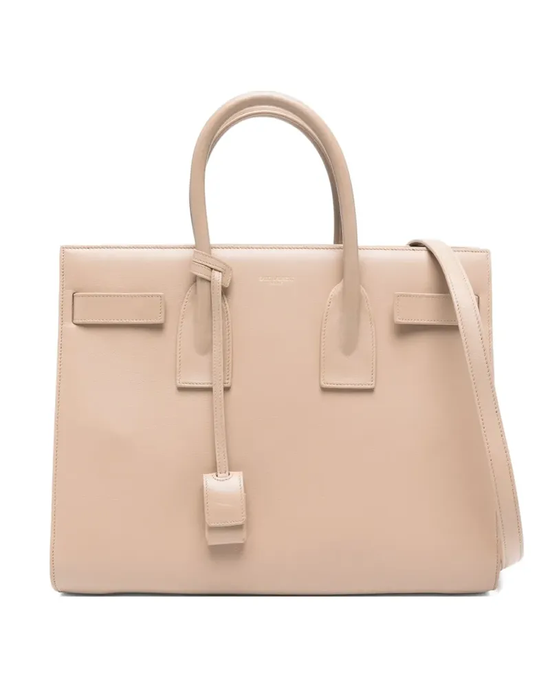 Saint Laurent Sac De Jour leather tote bag - Nude Nude