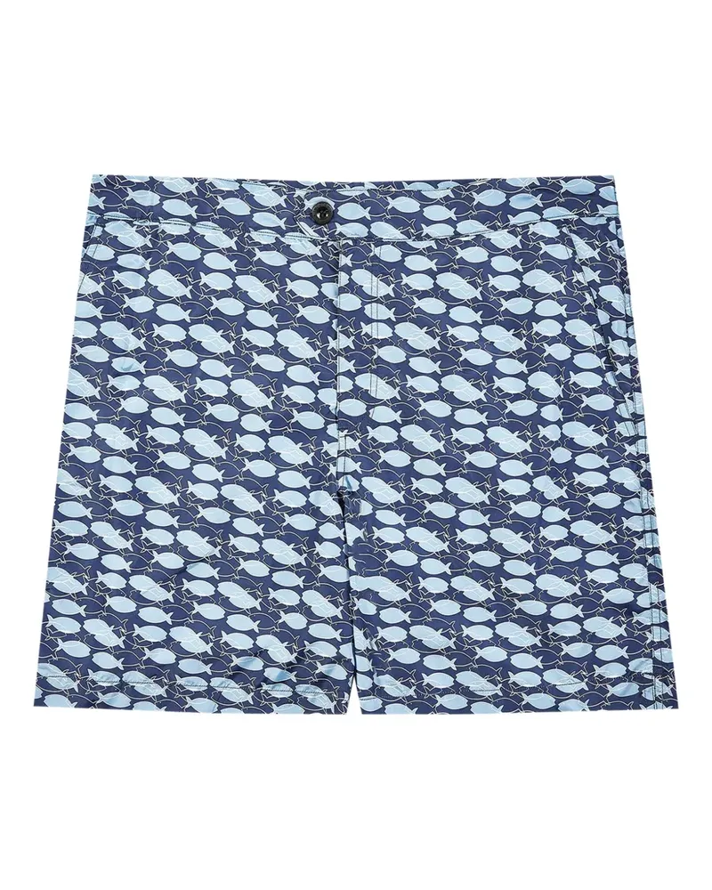 Incotex Badeshorts mit Fische-Print - Blau Blau