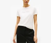 logo-embroidered T-shirt - Nude