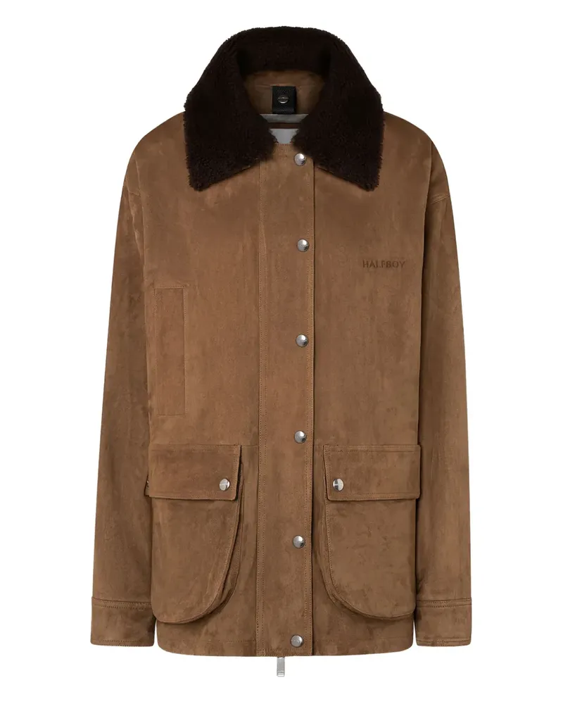 HALFBOY suede corduroy-collar jacket - Braun Braun