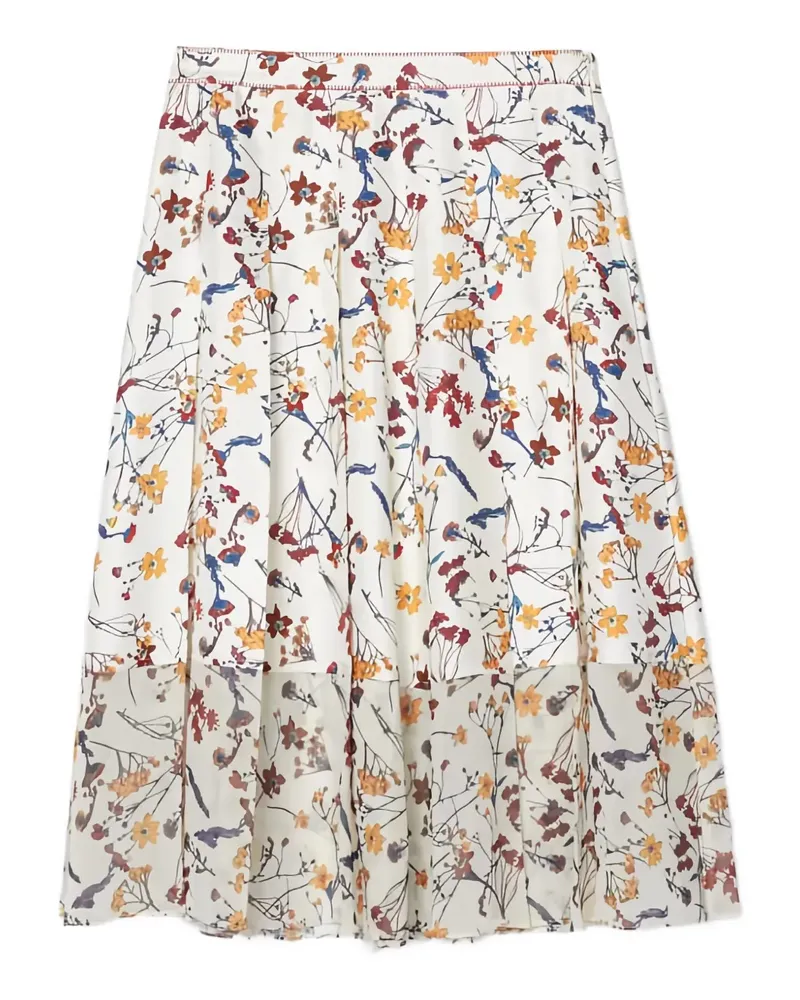 3.1 phillip lim Bliss Faltenrock mit Blumen-Print - Nude Nude