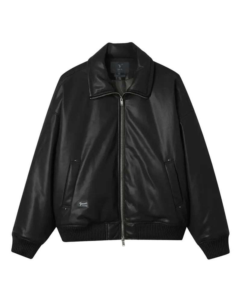 FIVE CM Stehkragen-Jacke mit gerippten Bündchen - Schwarz Schwarz