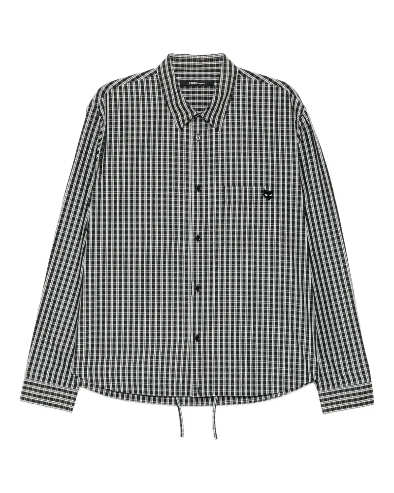SONGZIO Kariertes Hemd - Schwarz Schwarz