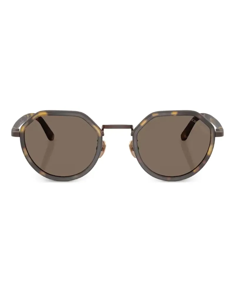 Giorgio Armani Sonnenbrille mit geometrischem Gestell - Braun Braun
