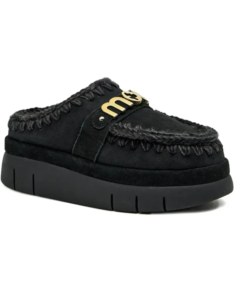 Mou Bounce welt logo-plaque mules - Schwarz Schwarz