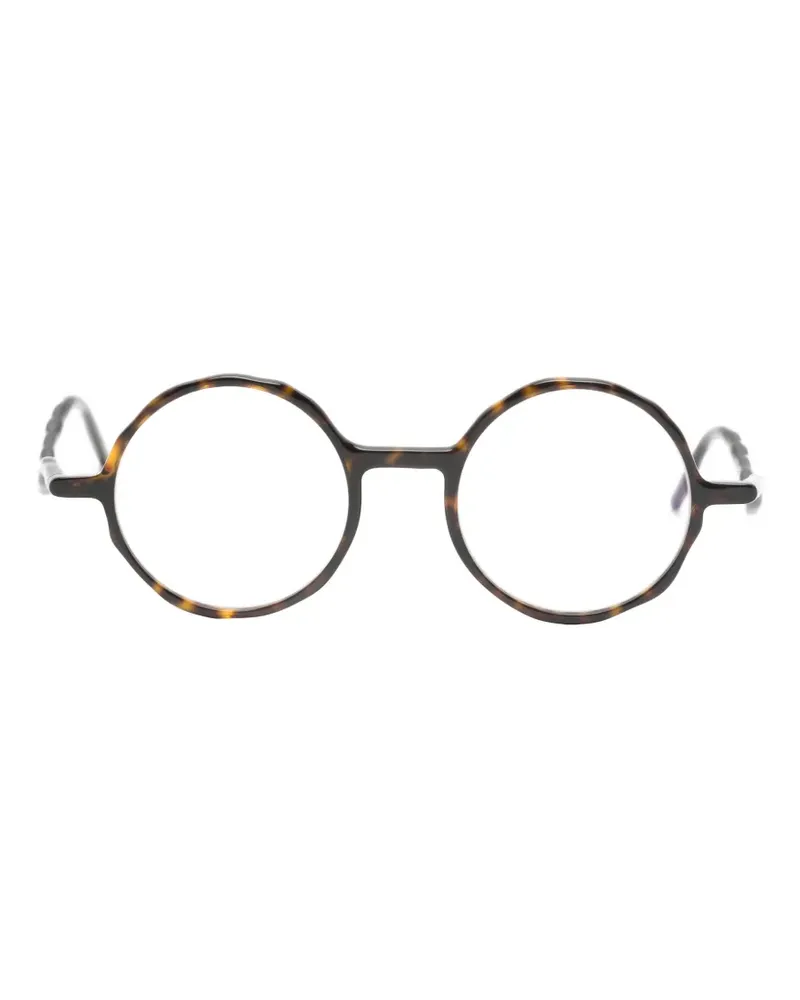 KUBORAUM Maske L11RX Brille mit rundem Gestell - Braun Braun
