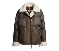 Jacke mit Shearling-Besatz - Braun