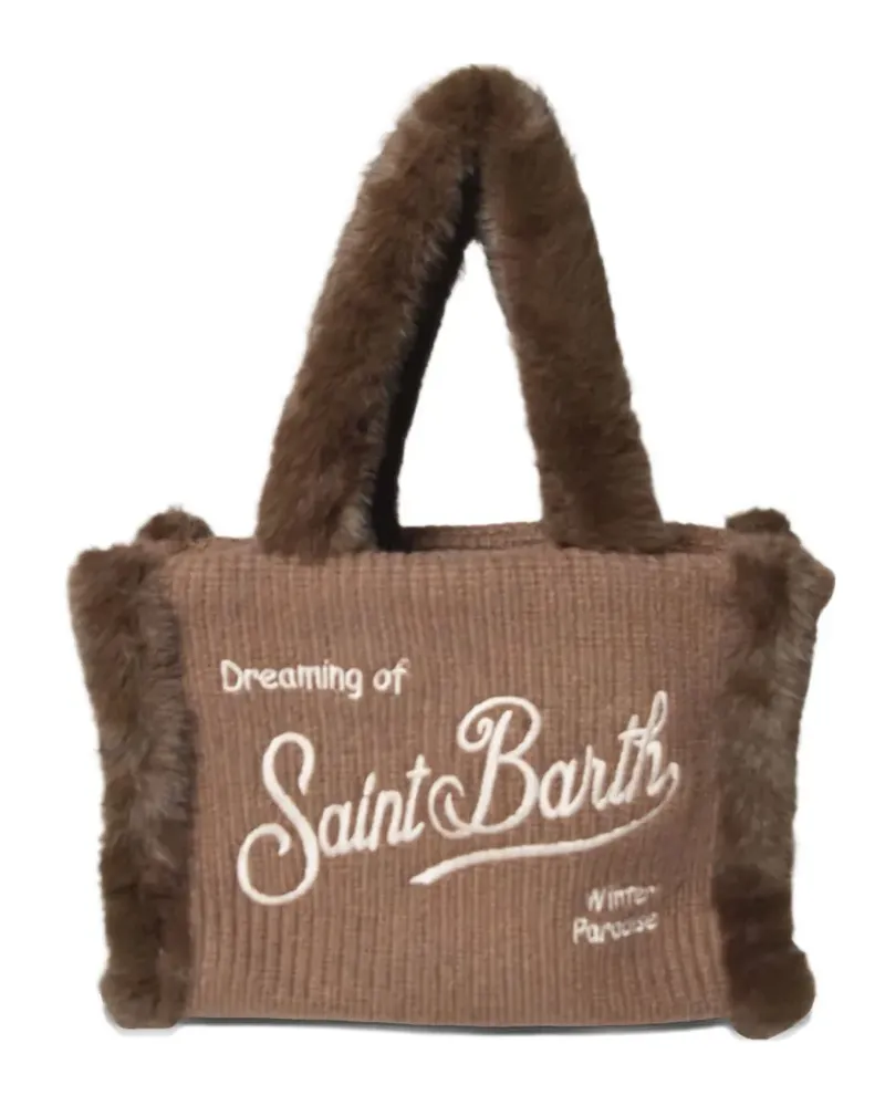 MC2 Saint Barth Tote Bag mit Faux-Fur-Henkel - Braun Braun