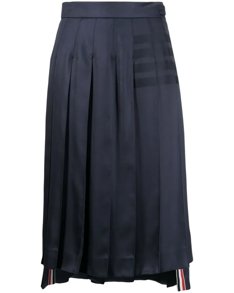 Thom Browne Midirock aus Seide mit Falten - Blau Blau