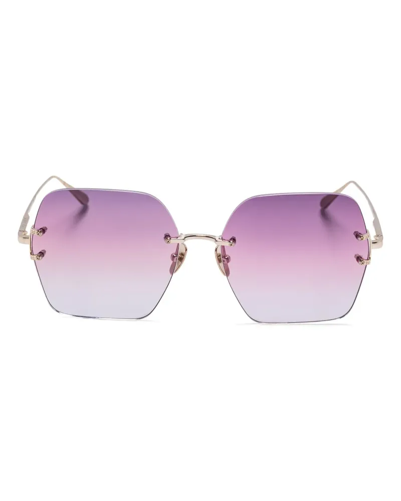 Linda Farrow Sonnenbrille mit Oversized-Gestell - Gold Gold