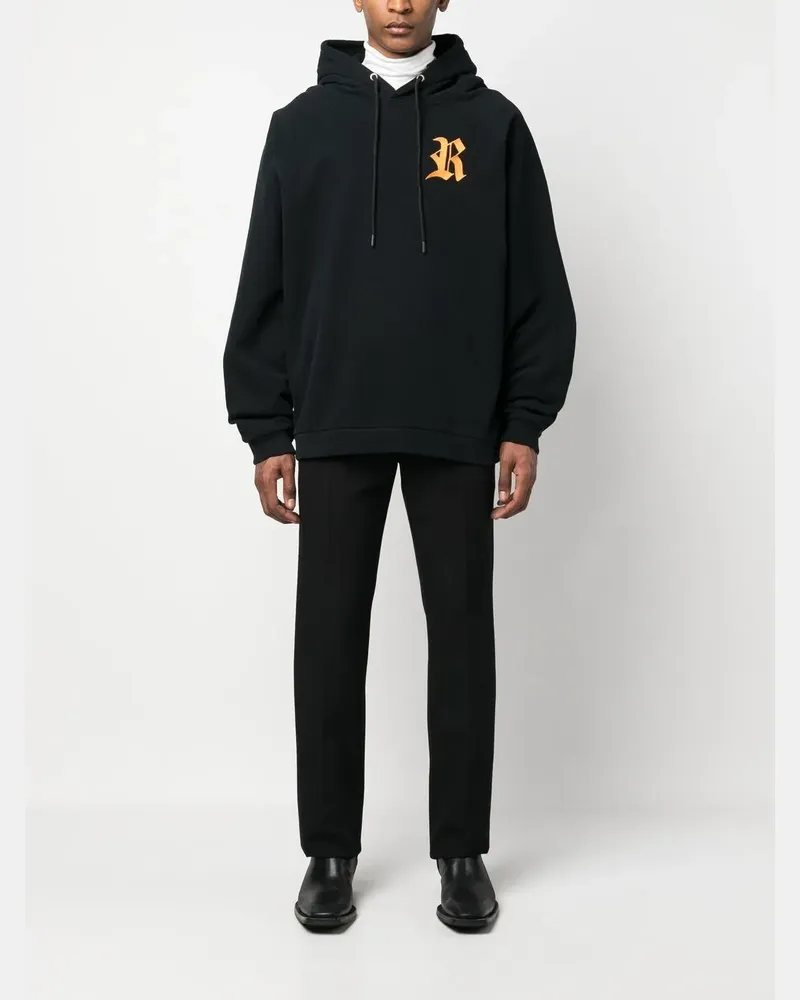 Raf Simons Hoodie mit Monogramm-Print - Schwarz Schwarz