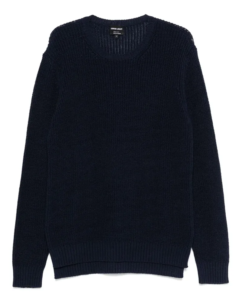 Giorgio Armani Grob gestrickter Pullover - Blau Blau