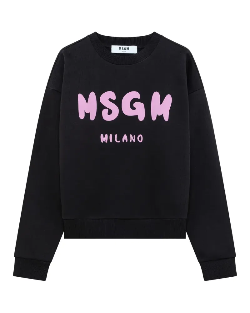 MSGM Sweatshirt mit Logo-Print - Schwarz Schwarz