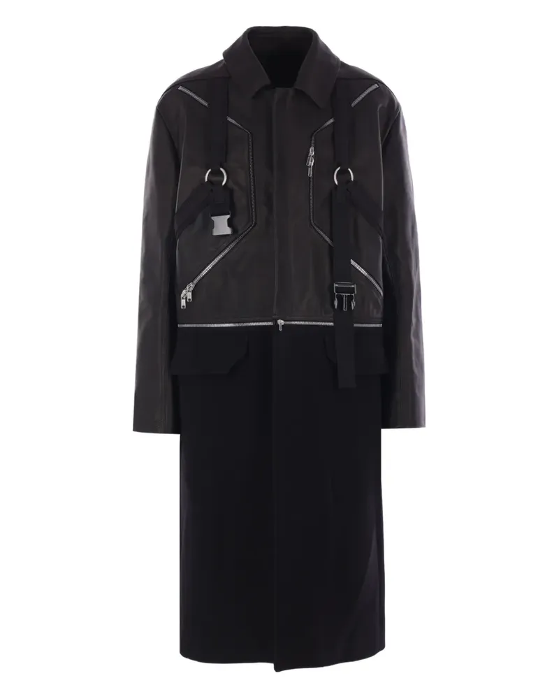 Rick Owens Blixia Jumbo Mac harness-detail coat - Schwarz Schwarz