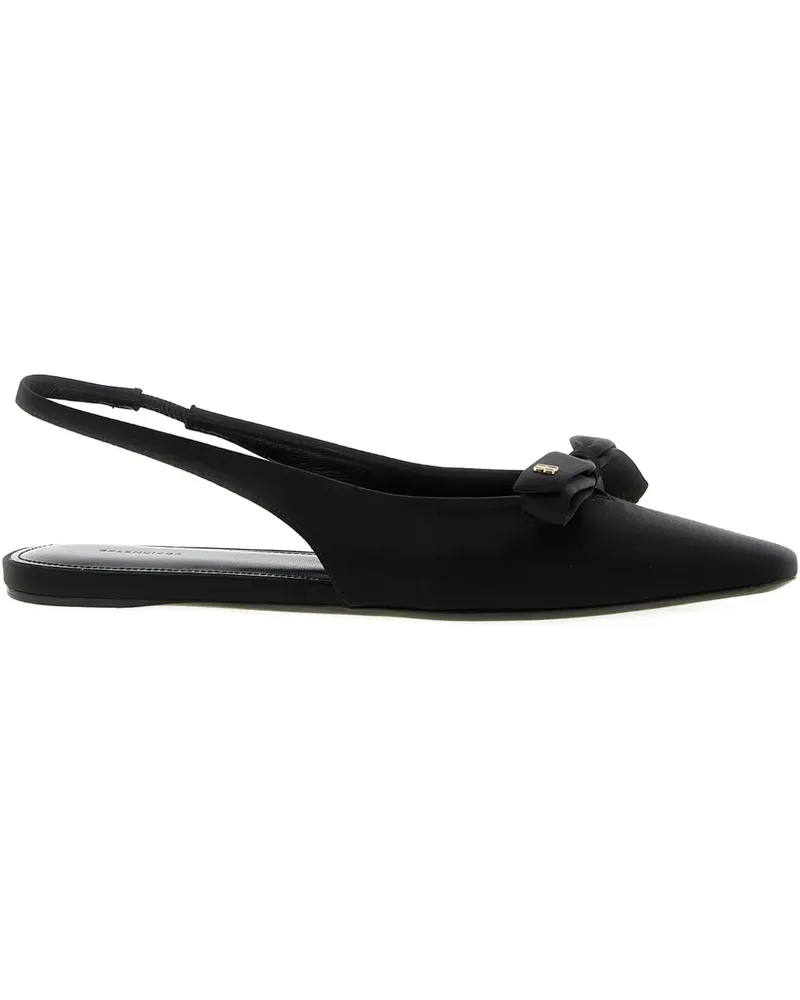 Balenciaga Flache Nano Bow Slingback-Pumps - Schwarz Schwarz
