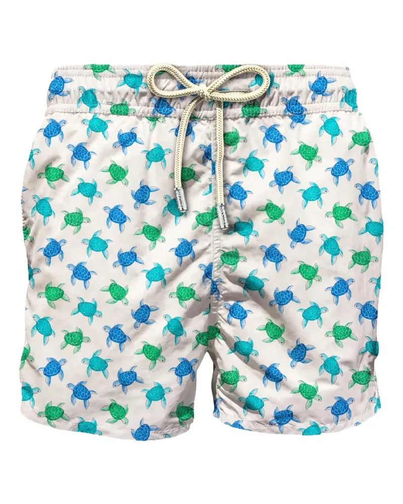 MC2 Saint Barth turtle-pattern swim shorts - Nude Nude