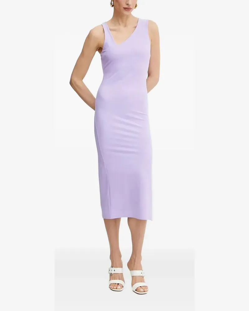Patrizia Pepe Midikleid mit asymmetrischem Ausschnitt - Violett Violett