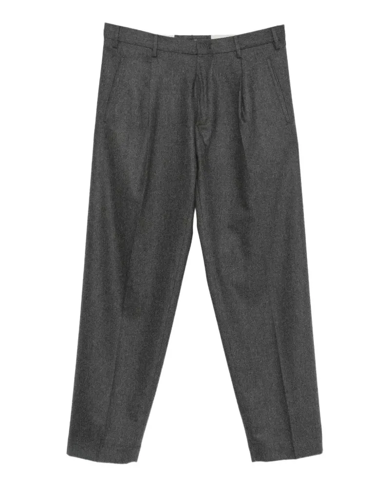 Incotex Straight-Leg-Hose mit Falten - Grau Grau