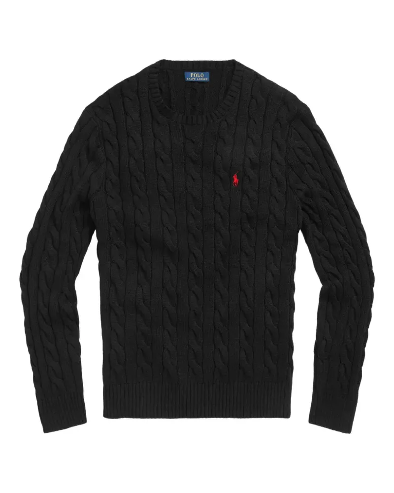 Ralph Lauren Pony-detail cable-knit sweater - Schwarz Schwarz