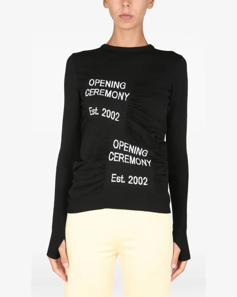 Opening Ceremony ruched-detail long-sleeved T-shirt - Schwarz Schwarz