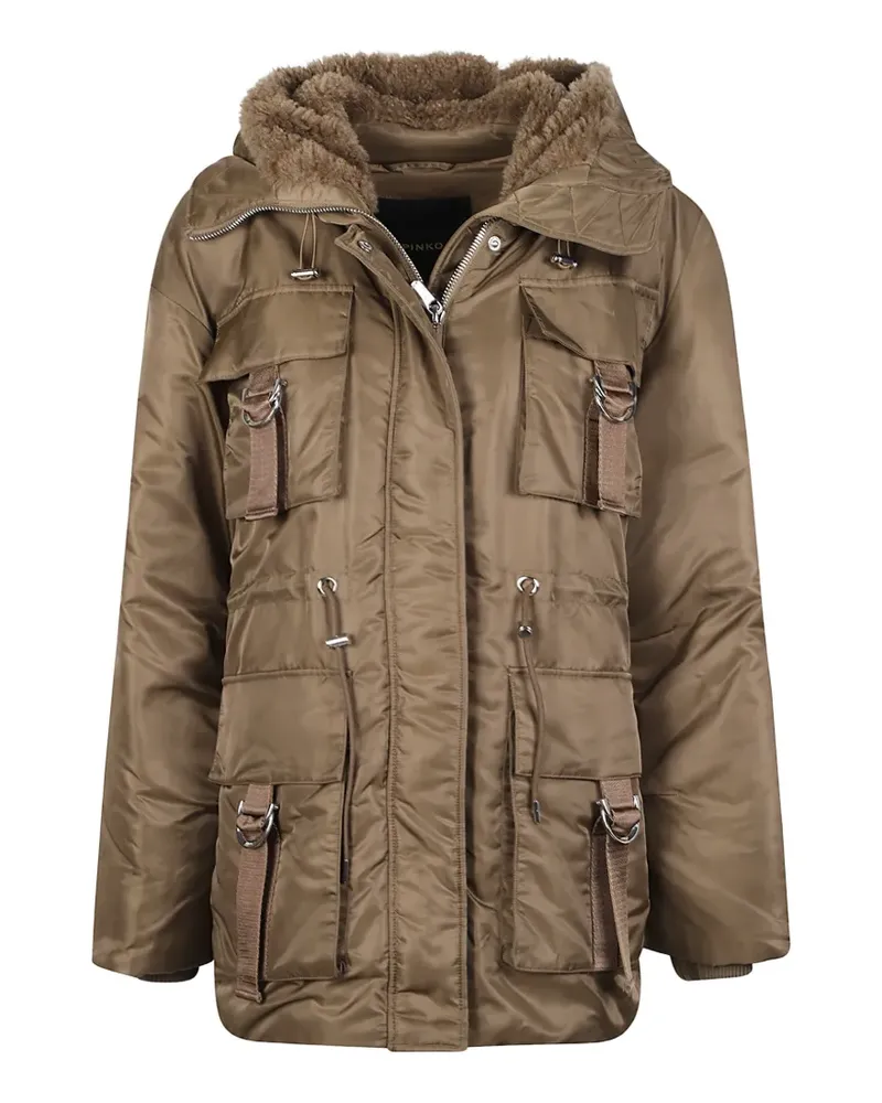Pinko hooded multi-pocket coat - Braun Braun