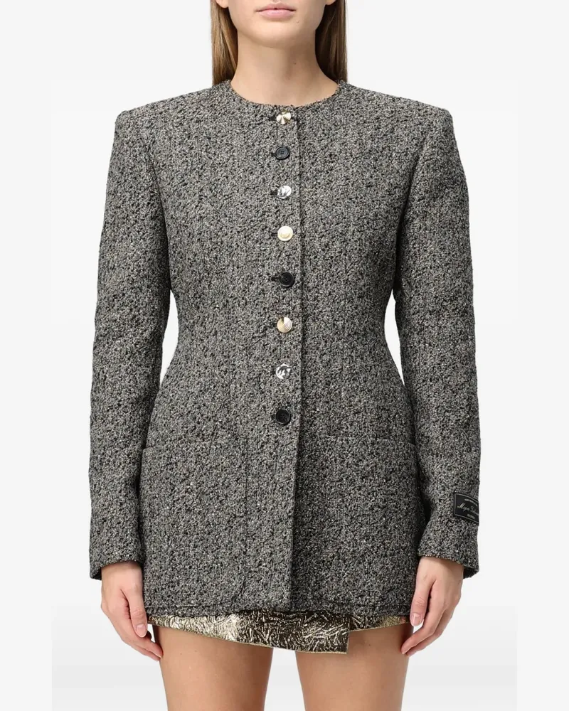 MSGM bouclé-knit single-breasted coat - Grau Grau