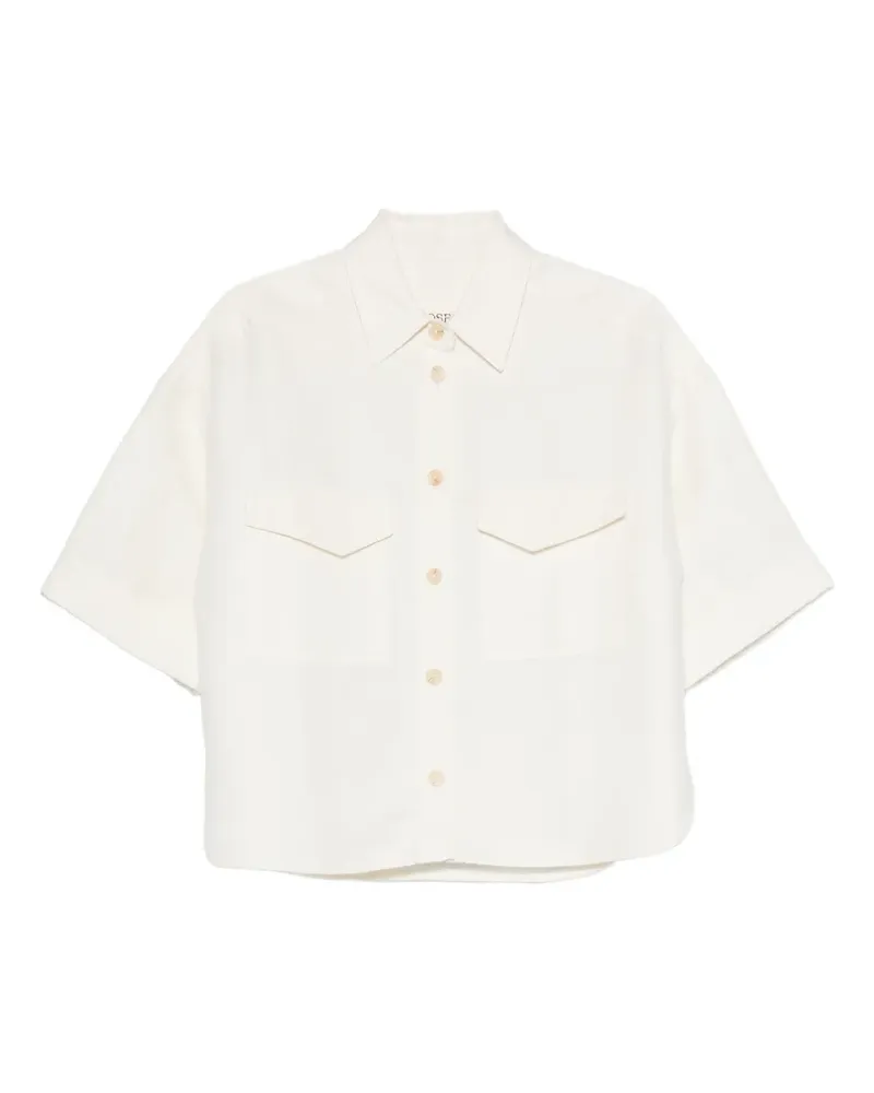 Closed pocket-detail short-sleeve shirt - Weiß Weiß