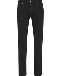 Billionaire Straight-Leg-Jeans mit Stickerei Schwarz