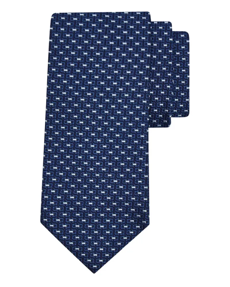 Ferragamo Gancini Krawatte aus Jacquard - Blau Blau