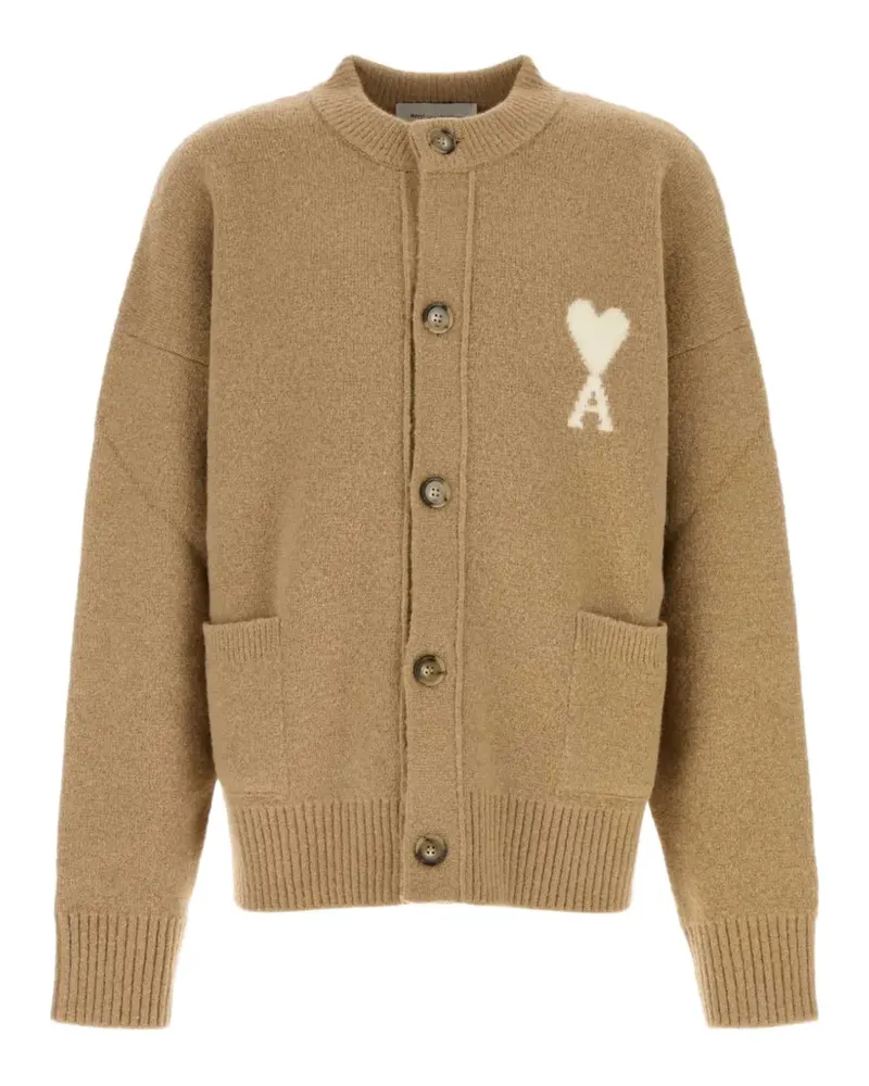 AMI Paris Ami de Coeur Cardigan mit rundem Ausschnitt - Nude Nude