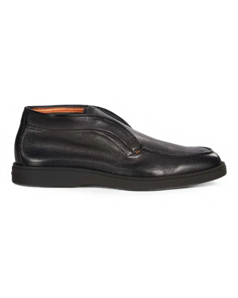 Santoni Ikki grained-leather slip-on loafers - Schwarz Schwarz