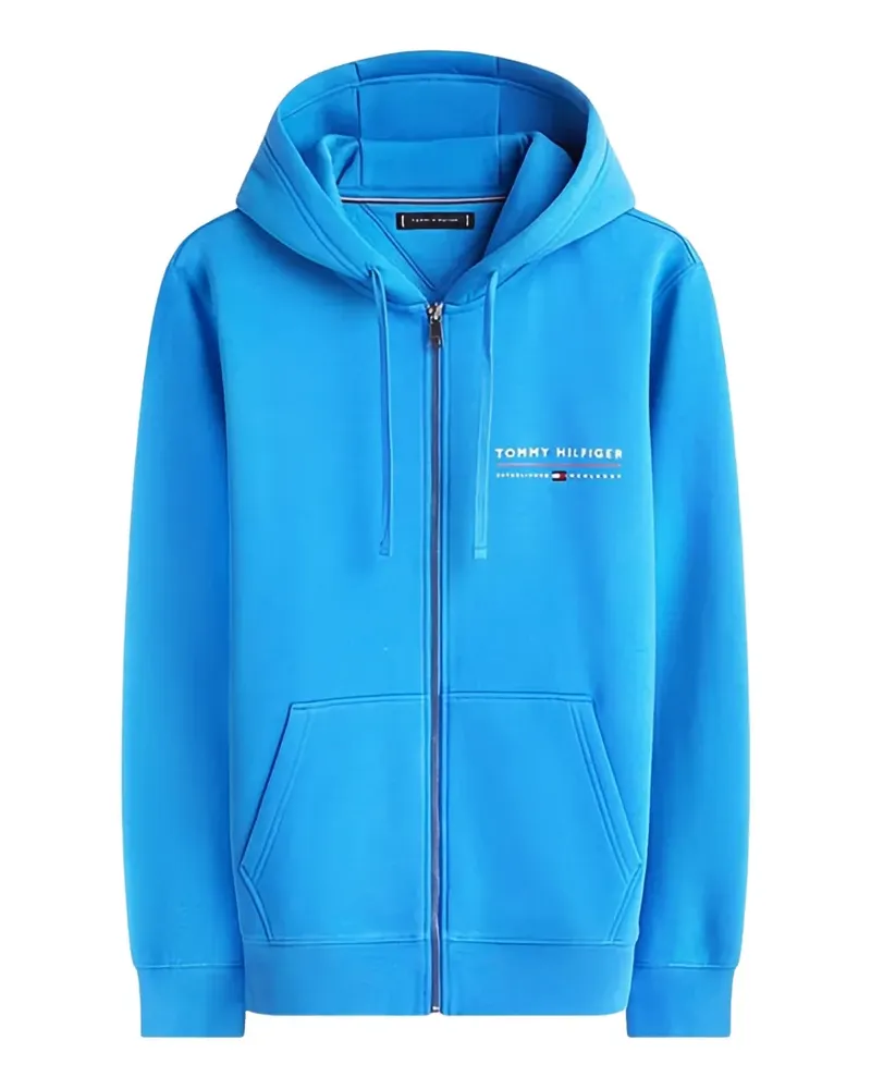 Tommy Hilfiger logo-print zip-fastening hoodie - Blau Blau